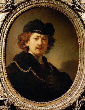 Portrait of the artist with cap and gold chain, 1633 (painting on wood)