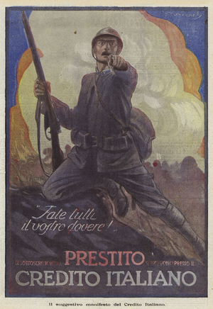 World War I: Italian Poster Inciting to the National Loan, 1917 (poster)