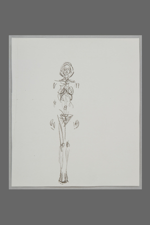 Standing Nude, c.1961-62 (litho pencil on transfer paper)