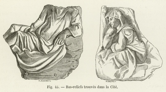 Bas-reliefs trouves dans la Cite (engraving)