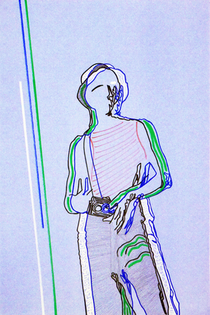 Passager 2, 2020 (acrylic on screen-printed Japanese paper)