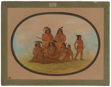 Seminolee Indians, Prisoners at Fort Moultrie, 1861-1869 (oil on card mounted on paperboard)