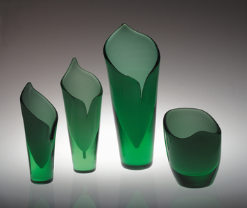 Three Calla Vases and a Bowl, 1946-47 (glass)