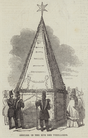 Obelisk in the Rue des Vieillards (engraving)