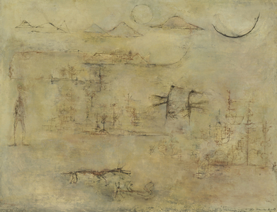 Pink Composition (Composition en rose), 1951 (oil on canvas)