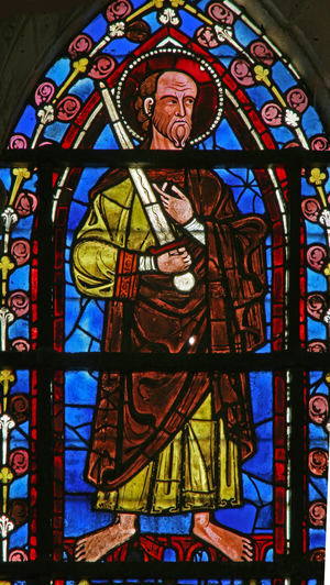 Window w201 depicting St Paul (stained glass)