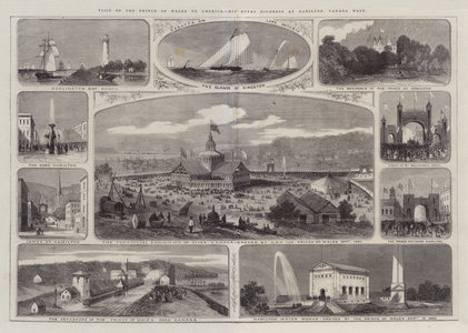 Visit of the Prince of Wales to North America, His Royal Highness at Hamilton, Canada West (engraving)