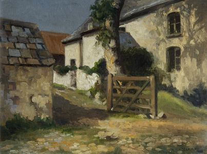 Farm Buildings, Oxwich, 1949 (oil on canvas)
