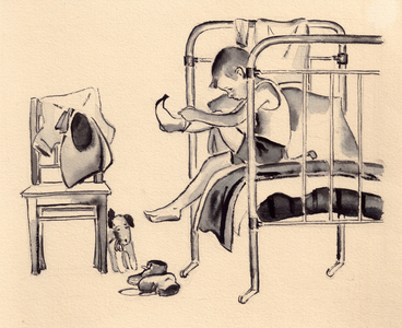 Illustration from 'Alyonka', Lyudmila Zubkova, 1960 (gouache on paper)