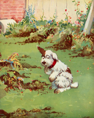 "Where did I bury that bone?" (colour litho)