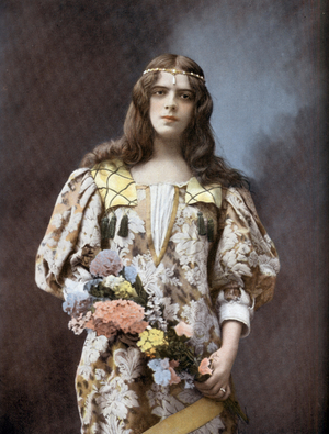 French comedian Juliette Margel as Vanina in play "L'infidele" in Paris, photo from french paper "Le Theatre" march 1903