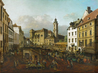 The Freyung in Vienna, Austria, as seen from the southeast (oil on canvas)