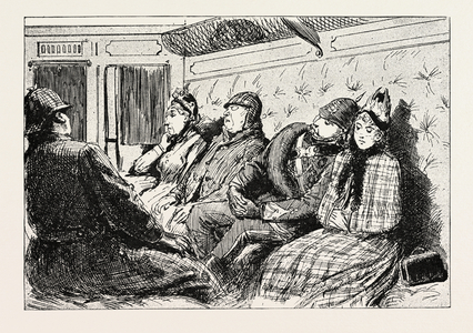 In the Mail Train for London (First Stage of the Journey), which Was Stopped for Our Convenience, I Was Fortunate Enough to Obtain a Short Nap, 1888 Engraving