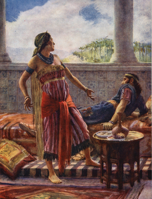 Old Testament: A Wicked King and Queen (colour litho)