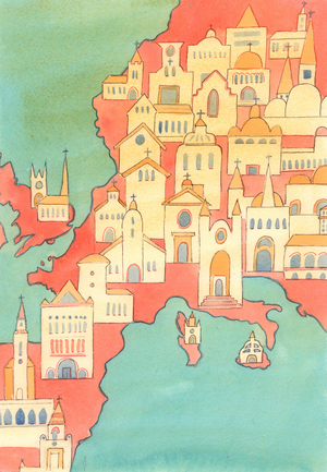 Christians should pray frequently, asking God for a renewal of Christian faith in many hearts and many countries, 2004 (w/c on paper)