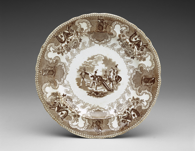 Plate, c.1837-44 (transfer-printed earthenware)