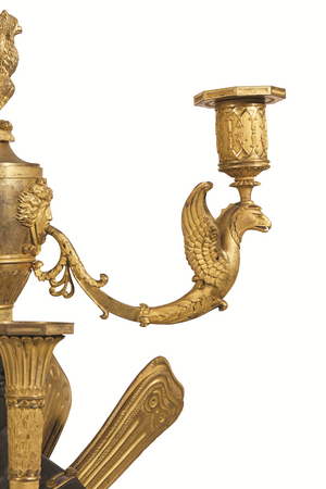 Pair of Monumental Candelabra, Empire Period, early 19th century (gilded bronze)