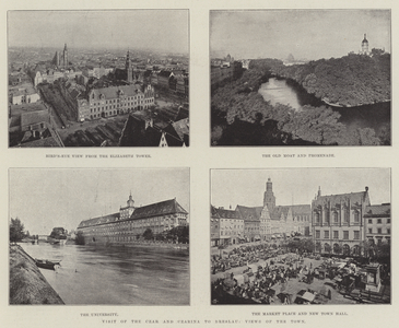 Visit of the Czar and Czarina to Breslau, Views of the Town (b/w photo)