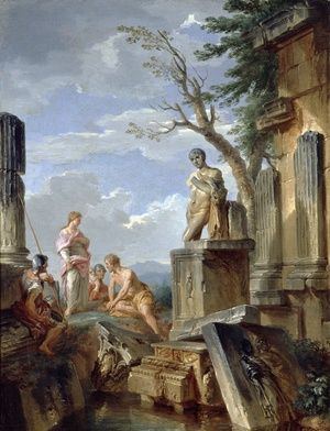Ruins with a Sibyl and other Figures, c.1720 (oil on canvas)