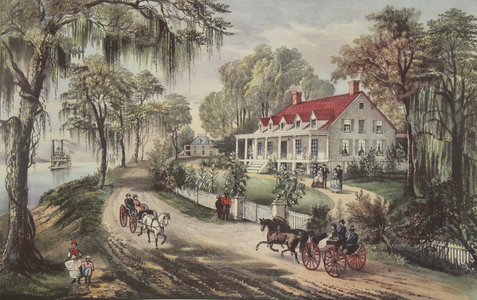 A Home On The Mississippi, pub. 1871,  Currier & Ives (colour litho)