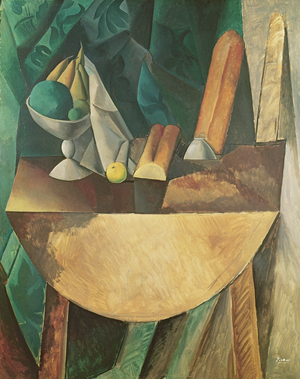 Bread and Fruit Bowl on a Table, 1908 (oil on canvas)