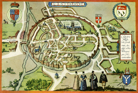 Plan of Canterbury in the 16th century