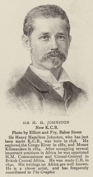 Sir H H Johnston (engraving)