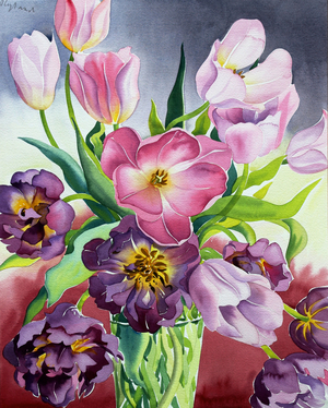 Tulips, 2014 (watercolour on paper)
