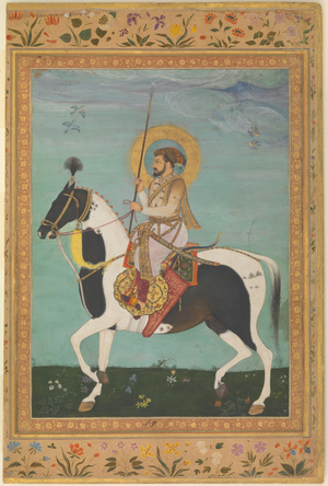 Shah Jahan on Horseback, c.1630 (ink, opaque watercolor, and gold on paper)
