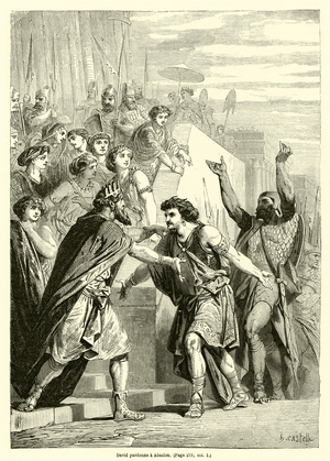 David pardonne a Absalon (engraving)