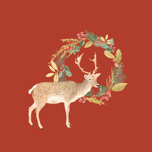 Holiday Deer, 2021 (graphite pencil & digital)