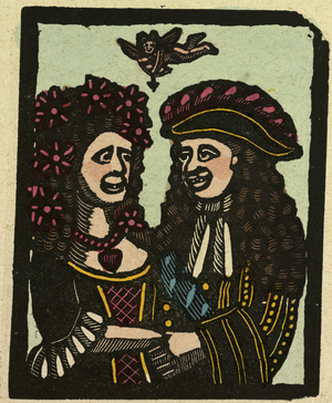 Illustration of English Tales Folk Tales and Ballads. Two People in Love