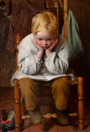 Learning by Heart (oil on board)