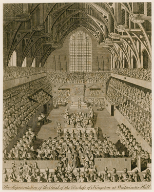 The Representation of the Trial of the Duchess of Kingston at Westminster Hall (engraving)