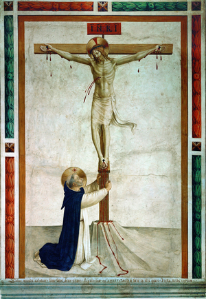 Saint Dominic adoring the Crucifix (fresco)