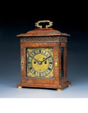 Charles II hour and half hour striking bracket clock, London, c.1685 (walnut)