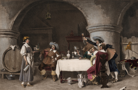 In the Wine Vaults at Brindisi (colour photogravure)