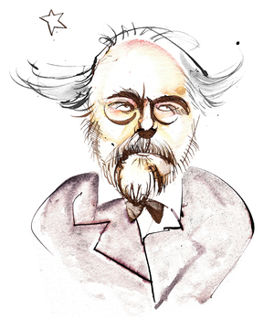 Emmanuel Chabrier - French composer and pianist (1841 - 1894); caricature with l'étoile