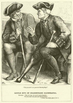 "For you and I are past our dancing days" (engraving)