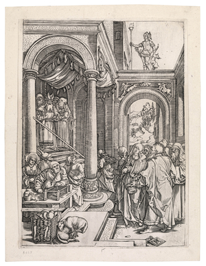 'The Presentation of the Virgin' from Life of the Virgin Series, engraved by Marcantonio Raimondi (c.1480-1530), 16th century (engraving)