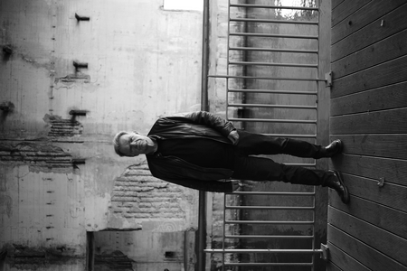 Portrait of Einar Mar Gudmundsson, 2022  (b/w photo)