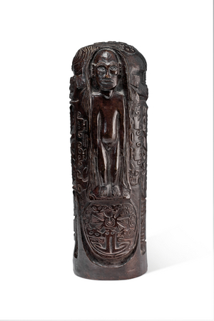 Cylinder with Christ on the cross, c.1892 (bronze with brown patina)