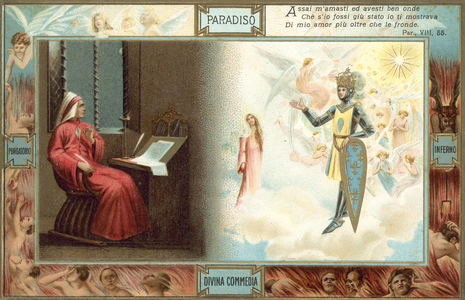 Illustration for Dante's The Divine Comedy (colour litho)