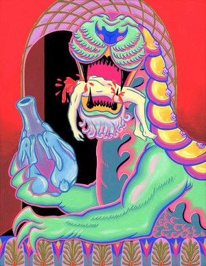 Jade Lion, 2021 (acrylic on panel)