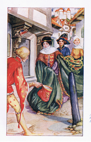 Aurelius hastened to Dorigen (colour litho)