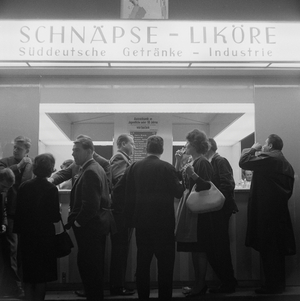 Oktoberfest in Munich, 1963 (b/w photo)