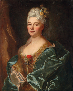 Portrait of the Marquise de la Mesangere, nee Marguerite de Rambouillet (oil on canvas) (pair to 478165)