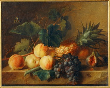 Nature morte aux peches et a l' ananas ...