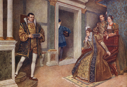 Shakespeare's The Merchant of Venice: Portia, Bassanio, Nerissa and Gratiano (colour litho)