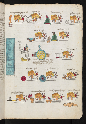 The Conquests of Ahuitzotl. Codex Mendoza, 1541-1650 (pictorial manuscript)